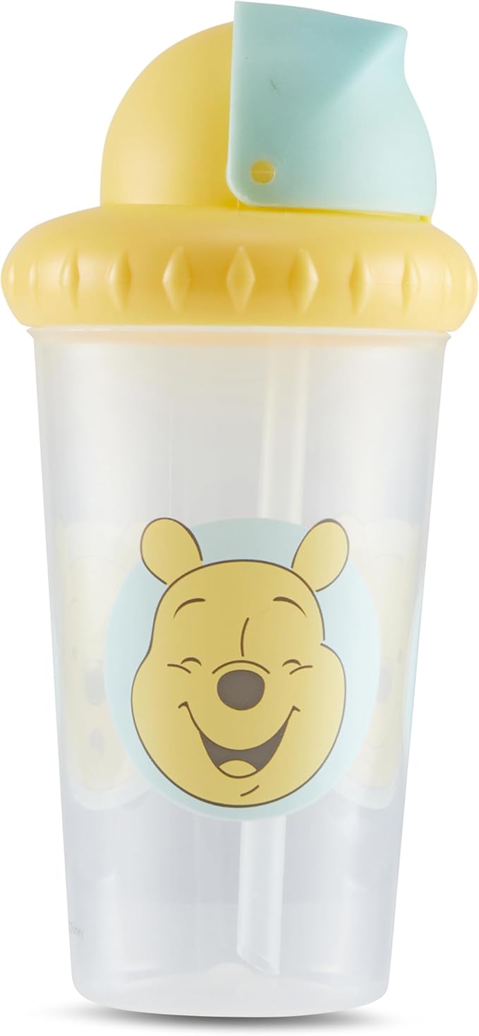 Disney Toddler Sippy Cups for Boys and Girls | 10 Ounce Sippy Cup Pack of Two with Straw and Lid | Durable Leak Proof Travel Water Bottle for Toddlers