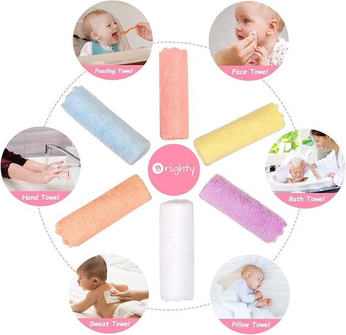 Orighty Baby Washcloths 24-Pack (7''x9''), Microfiber Coral Fleece Baby Towels, Super Soft and Absorbent Wash Cloths for Newborns, Infants and Toddlers, Gentle on Delicate Skin for Face Hands and Body