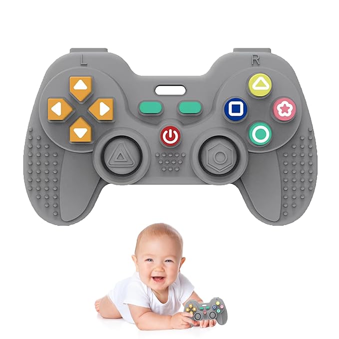 Hooku Silicone Teething Toys for Babies 0-6 Months, Teethers for Babies 6-12 Months, Remote Teether for Baby, Sensory Toys for Babies, Baby Chew Toys