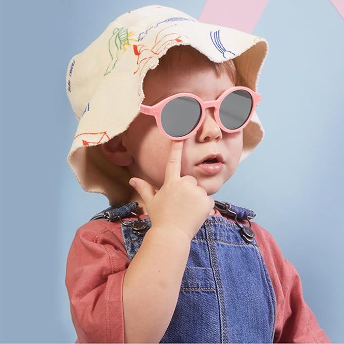 FBHLZ Baby polarized sunglasses UV400 with anti-falling headband TPEE material UV proof suitable for babies 0-12 Months