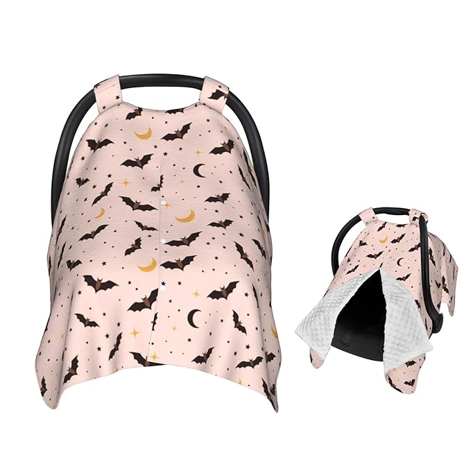 Halloween Bat Baby Car Seat Canopy Nursing Cover for Newborn Car Seat Breastfeeding Covers Blanket Newborn Shower Gift