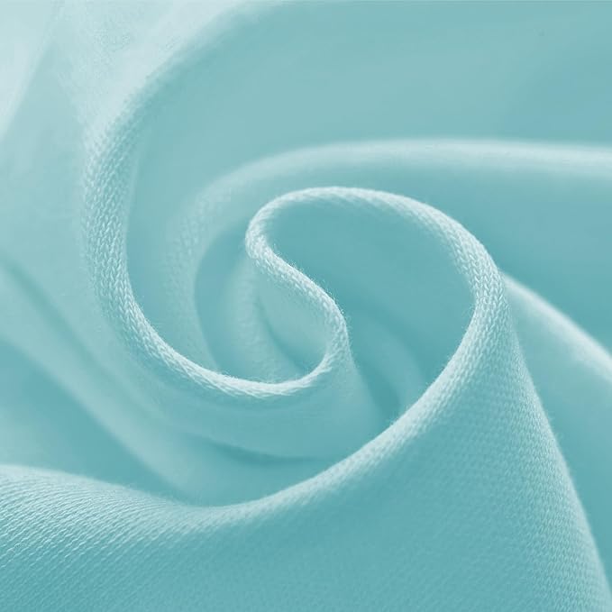 Biloban Crib Sheets Fitted, 2 Pack Sheet Fits Standard Crib Mattress, Neutral Toddler Bed Sheets for Baby Boys and Girls, Pink & Aqua, 52'X 28'