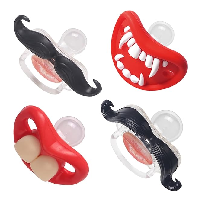 Mustache Newborn Pcifiers for 0-6 Months,Funny Pacifiers for Babies, Mustache Pacifier,Teeth Binky,Gift Pacifiers for Boys and Girls (Colors-05)