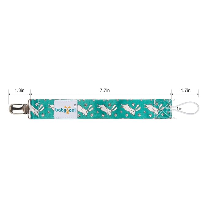 Babygoal Pacifier Clips, 6 Pack Pacifier Holder Clips for Baby Boys and Girls Fits Most Pacifier Styles 6PBM03