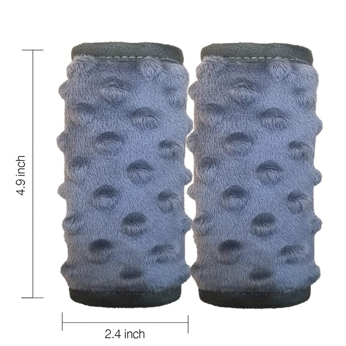car seat Strap Cover for Baby, seat Belt Cover Cushion, Belt Pads fit Baby Carrier/Pushchair/Stroller, Cozy Peace Dotted Minky, Solid Grey