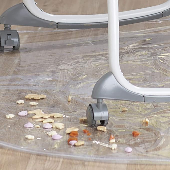 Graco Under High Chair Mat - Waterproof & Washable Plastic Food/Spill Catcher - 50" Eating, Painting & Art Floor Cover, Clear (Pack of 2)