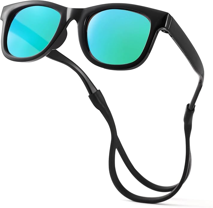 COASION Bendable Flexible Polarized Newborn Baby Sunglasses with Silicon Strap for Infant Boys Girls Age 0-12 Months CA9042