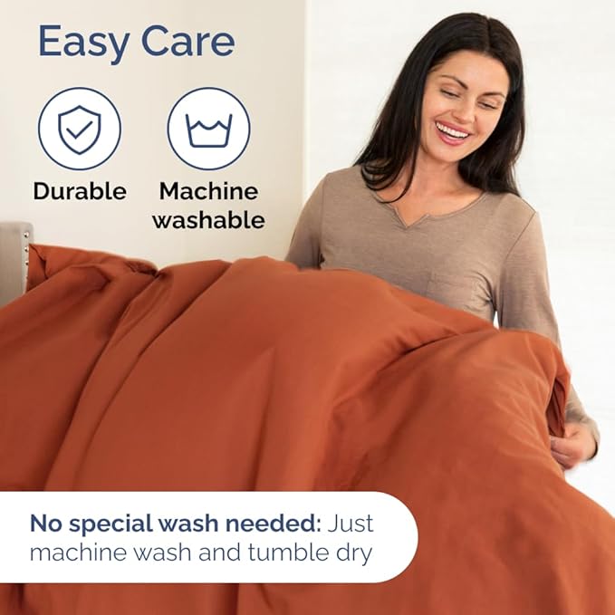 Split Head King Sheet Set – 4 Piece Flex Split Top King Sheets for Adjustable Beds - Fits 14” to 16" Mattress w/ Deep Pockets - Soft, Breathable & Cooling - Luxury Bedding & Wrinkle Free - Terracotta