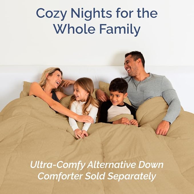 Full XL Bed Sheet Set - 4 Piece Extra Long Extended Full XL Sheets - Ultra Soft, Breathable & Cooling - Fits 8" to 16" Mattress with Deep Pockets - 54" x 80" - Wrinkle & Fade Resistant - Heathered Tan