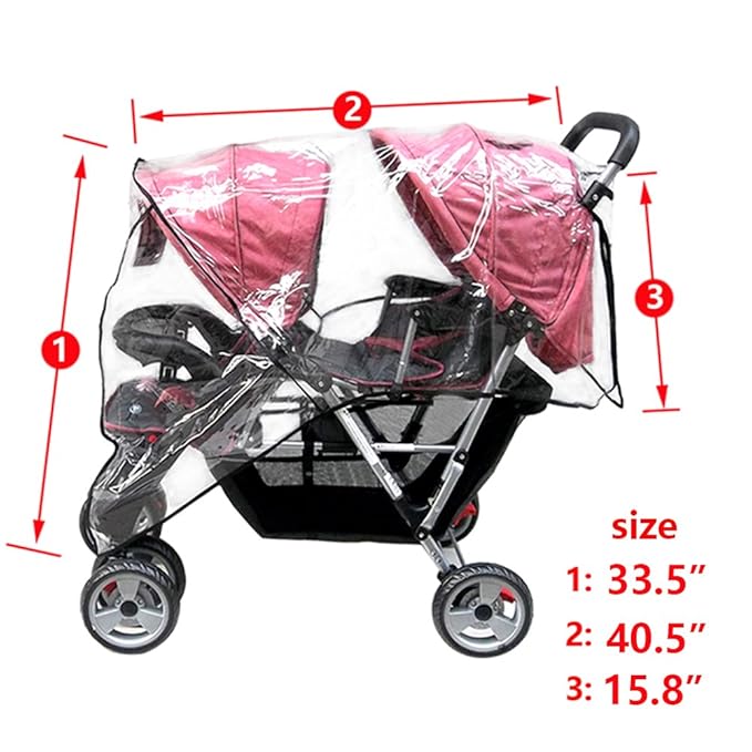 Weather Shield Double Popular for Swivel Wheel Stroller Universal Size Baby Rain Cover/Wind Shield Deal (Black)