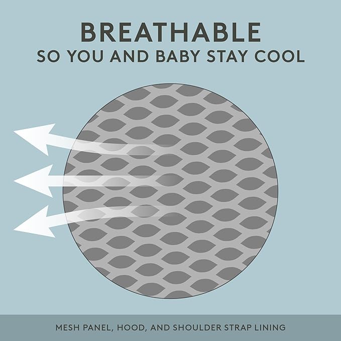 Baby Tula Breathable Mesh Panel Free-to-Grow Baby Carrier - Adjustable, Comfortable, Newborn to Toddler Carrier - Ergonomic Fit for 7lbs to 45lbs - Back & Front Carry Options - Overcast (Gray)