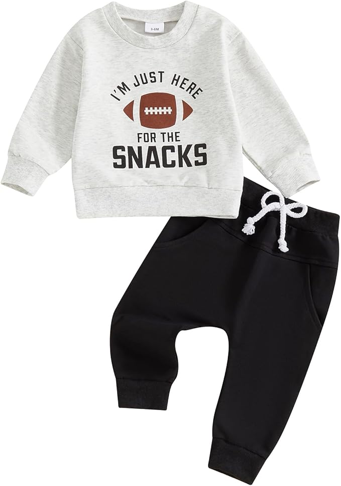 Infant Baby Boy Fall Clothes Set Funny Letter Sweatshirt Pant Outfit Toddler Winter Clothes 6 12 18 Months 2T 3T