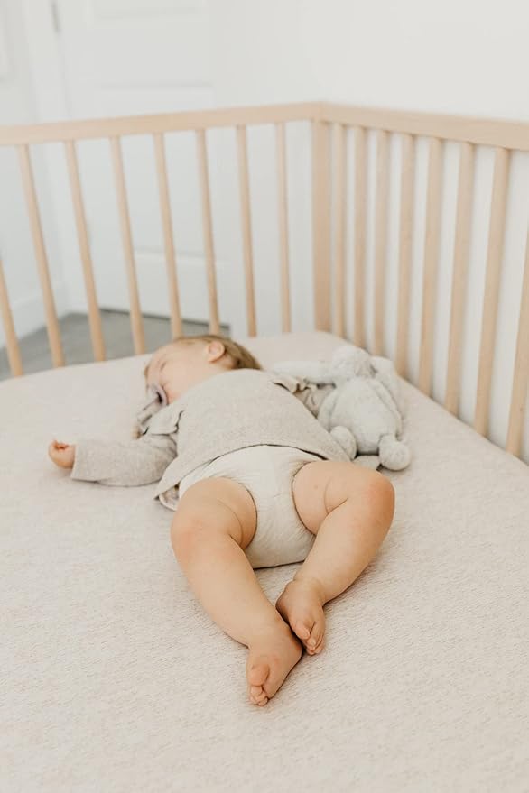 Copper Pearl Premium Knit Baby Crib Sheets for Boys and Girls Breathable and Soft, Fitted Crib Sheets for Standard Baby Mattresses, Oat