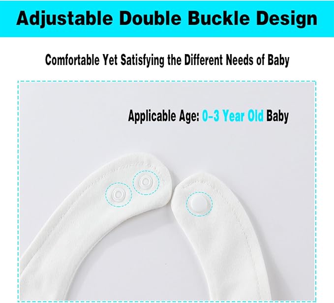 Cute Unisex-Baby Bib, Cotton Adjustable Waterproof Drooler, Birthday Gifts for Girls Boys Aged 0-3 Years Old