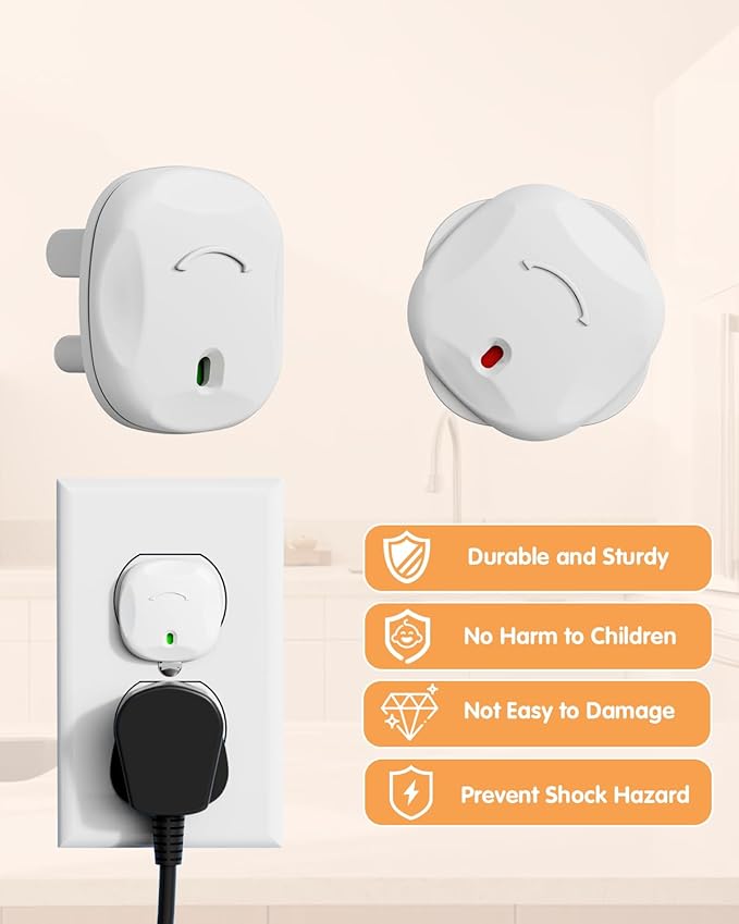 Outlet Covers Baby Proofing, 40 Pack Plug Covers Baby Proofing, Outlet Plug Covers for US 3-Prong to Prevent Electric Shock, Outlet Covers for Home, Office, School, Kindergarten, White