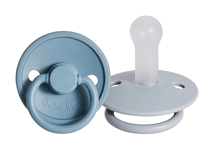 ButtonMe Premium Soft Silicone Pacifiers 6-18 Months BPA Free Baby Pacifier - 2-Pack of Comfortable & Stylish Baby Pacifiers 6-18 Months for Baby Boy & Girl - Hospital-Grade Silicone Baby Pacifiers