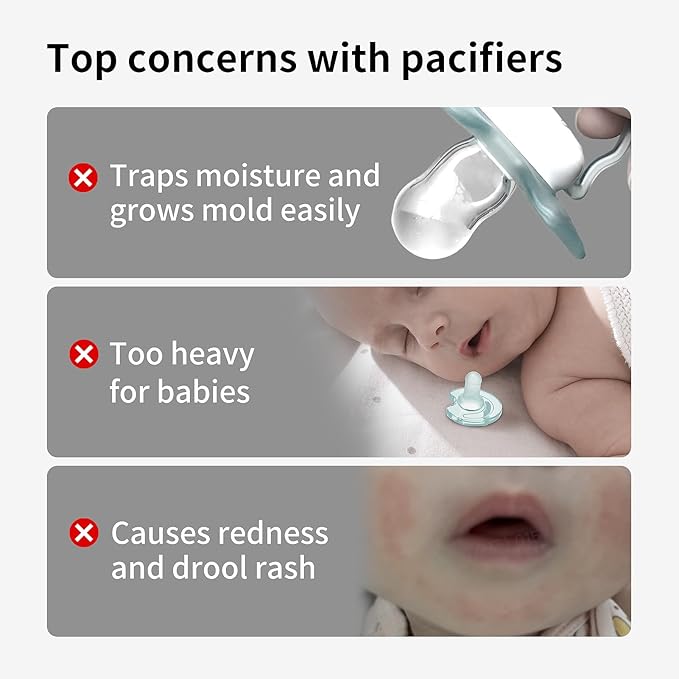 Thyseed Newborn Pacifiers 0-3 3-6 0-6 Months Ultra Light Silicone Baby Pacifier Girl Boy Infant Paci for Breastfed Babies Breastfeeding Pacii One Piece Flat Soothies for Sensitive Skin BPA Free 2 Pack