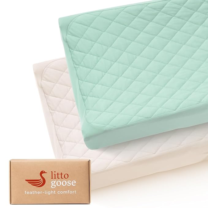 Quilted Changing Table Cover (2-Pack) Fitted Diaper Changing Pad Cover, Soft Breathable Ideal for Boys Girls (2-Pack)