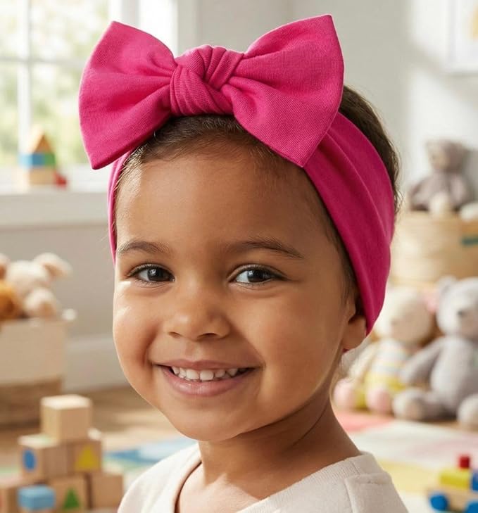 Baby Girl Headbands-Infant,Toddler Cotton Handmade Hairbands with Bows Child Hair Accessories