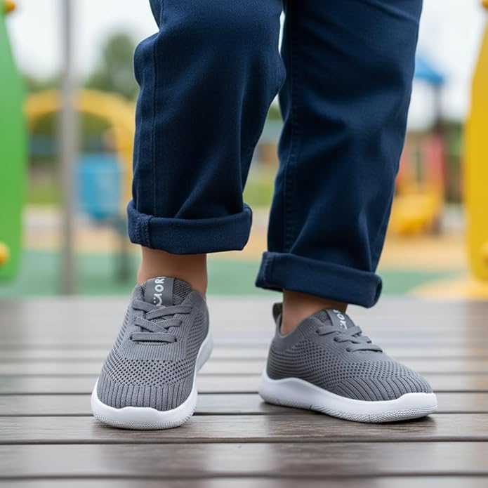 MORENDL Toddler Wide Toe Box Barefoot Shoes Baby First Walking Shoes Boys Girls Non-Slip Zero Drop Minimalist Sneakers