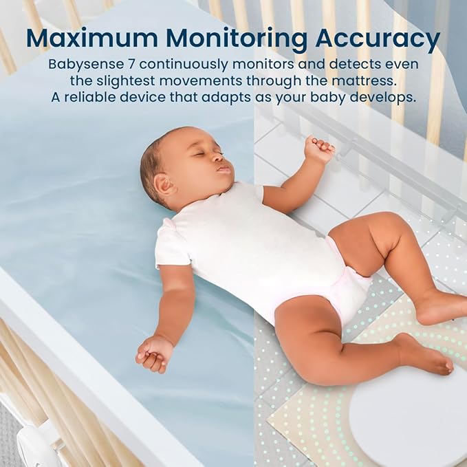 Babysense 7 Baby Sleep Breathing Movement Monitor for Newborn and Infants, No WiFi, Non Wearable, Non Contact Monitor with 2 Under-Mattress Sensors for Full Crib Coverage, FSA Baby Monitor