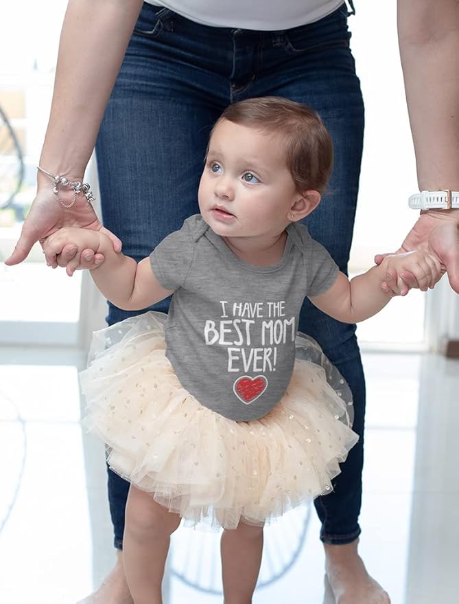Tstars I Have the Best Mom Ever Baby Bodysuit Newborn Outfit Gift for Baby Shower or First Mother's Day