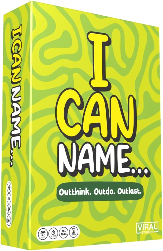 I Can Name... | Fast-Paced Family Party Game of Bidding & Brainpower | Hilarious Card Game Night, Party Game for Teens, and Adults, for Groups and Gatherings | 325 Fun Challenge Cards