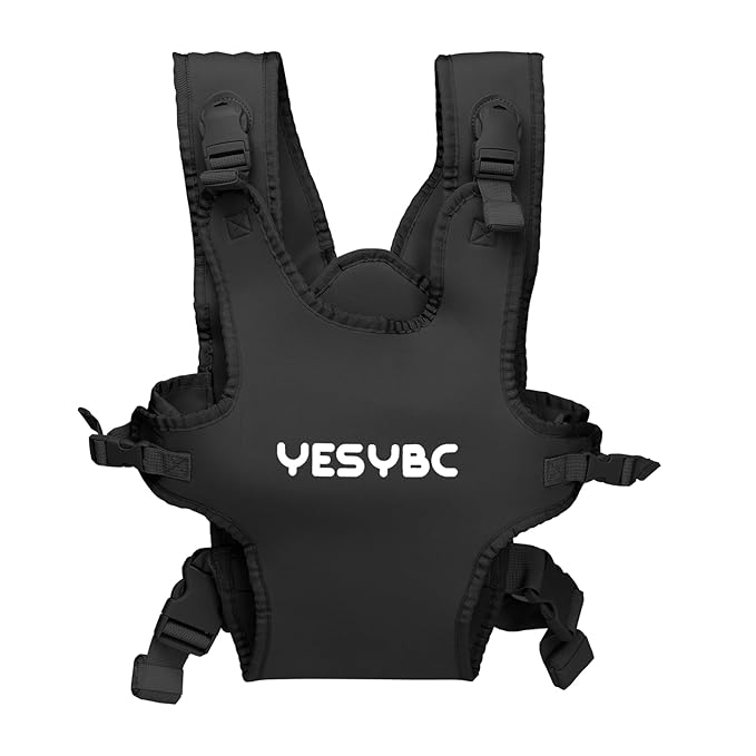 Baby Carrier, Dual-Use Adjustable Baby Sling Support Infant Chest Holder with Drawstring Backpack for Newborn to Toddler 13-33 lbs Swimming Pool Beach Land (Black)