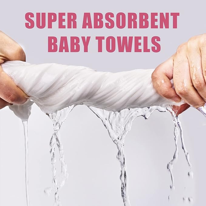 Muslin Baby Bath Towels Set 3 Pack Ultra Soft and Absorbent Baby Towels Infant Toddler Blanket Towel 6-Layer Natural Cotton Towel Suitable for Girl Boy 40x40 inches (White&Pink&Grey)