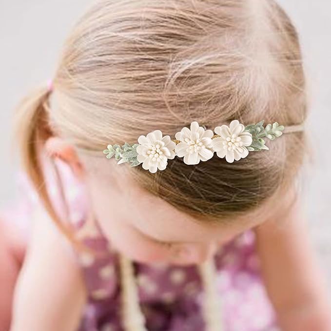 Baby Girl Headbands Nylon Flower Elastic Hairbands 6pcs Hair Accessories Gift for Newborn Infant Toddlers