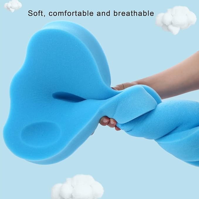 PandaEar Baby Bath Sponge Infant Soft Sponge Mat, Baby Bath Mat Newborn Odor Free Bath Cushion, Blue (Blue)