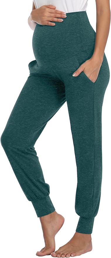 AMPOSH Women's Maternity Pants Stretchy Lounge Workout Sweatpants Casual Loose Comfy Pregnancy Joggers with Pockets