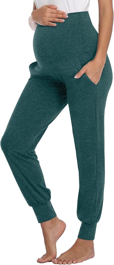 AMPOSH Women's Maternity Pants Stretchy Lounge Workout Sweatpants Casual Loose Comfy Pregnancy Joggers with Pockets