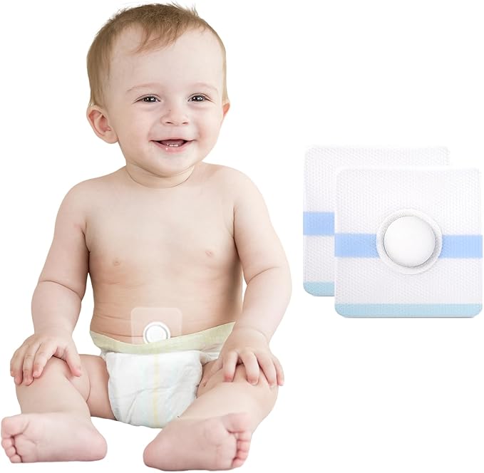 Baby Belly Navel Patches(15 Pieces), Hernia Patch,Belly Button Shaper with Waterproof Cotton Pads,Umbilical Hernia Belt Baby,Baby Belly Button wrap 8×8cm