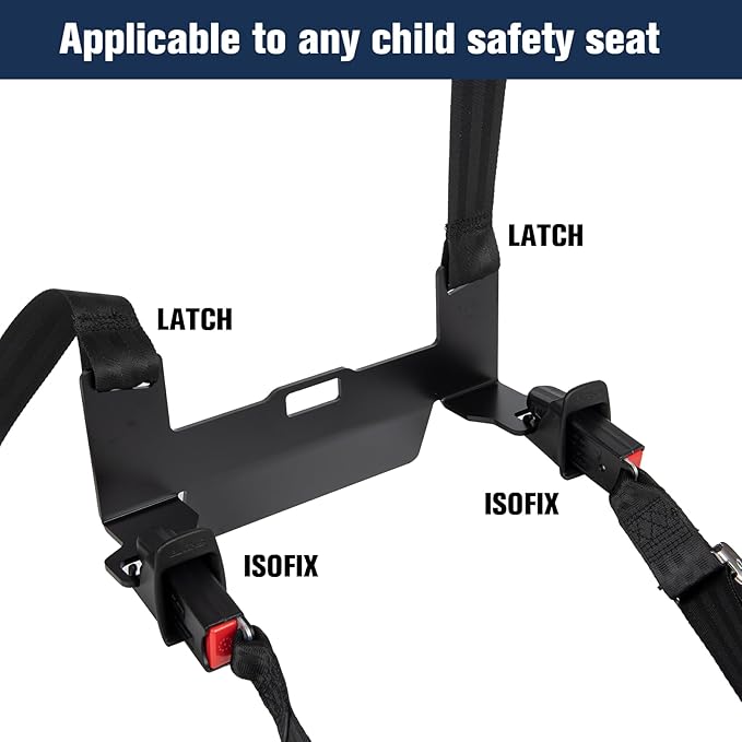 Universal Car Seat Mount Bracket for SUVs MPVs and Off-Road Vehicles, Child Safety Car Seat Latch Anchor Kit for ISOFIX Belt Connector, 321*144*85/95mm Latch Interface Mount Bracket