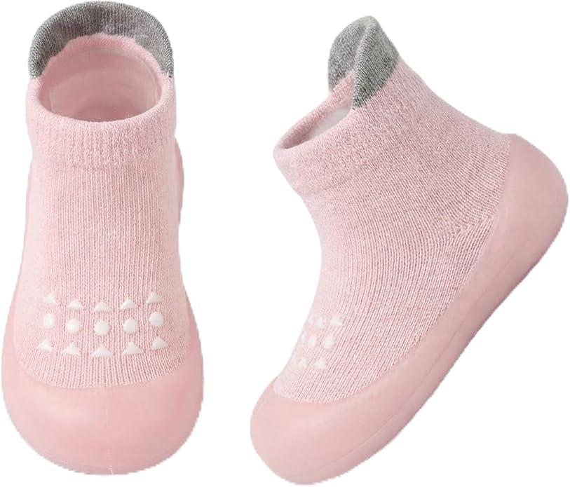 Baby Sock Shoes Toddler Walking Shoes Infant Non-Slip Slippers with Soft Rubber Sole Baby Boys Girls Sneakers