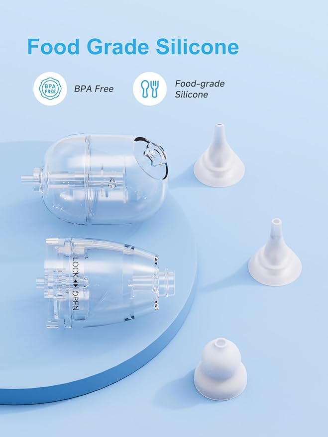 Nasal Aspirator Replacement Tips 6 Pcs, Food-Grade Silicone, Ultra-Soft Baby Nose Sucker Replacement Parts Compatible with GROWNSY, Watolt, LittleTora, HEYVALUE, Cocobela, X-Bosak
