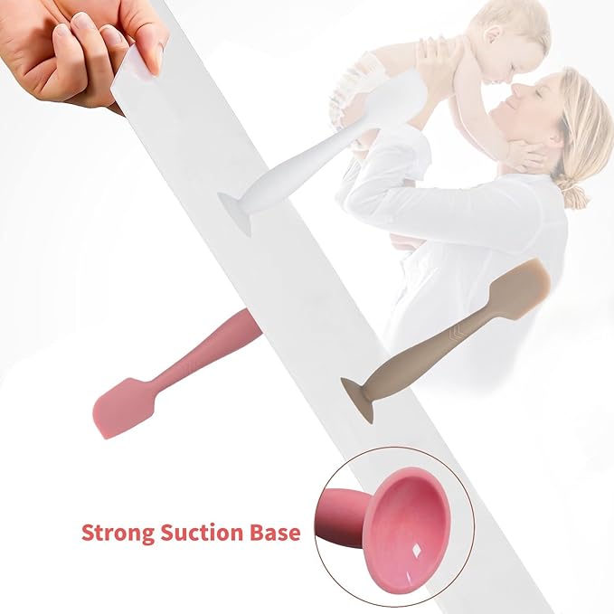 Diaper Cream Spatula Butt Spatula Baby Diaper Spatula, Soft Silicone Butt Paste Spatula Diaper Rash Cream Applicator Diaper Cream Brush with Suction Cup Base
