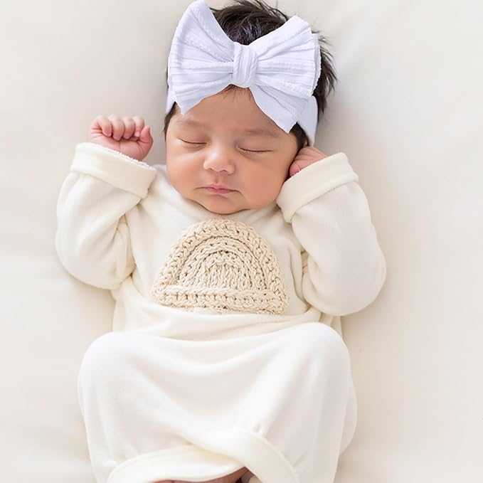 Baby Girl Bows Newborn Headband Stretchy Double Bows Soft Infant Toddlers