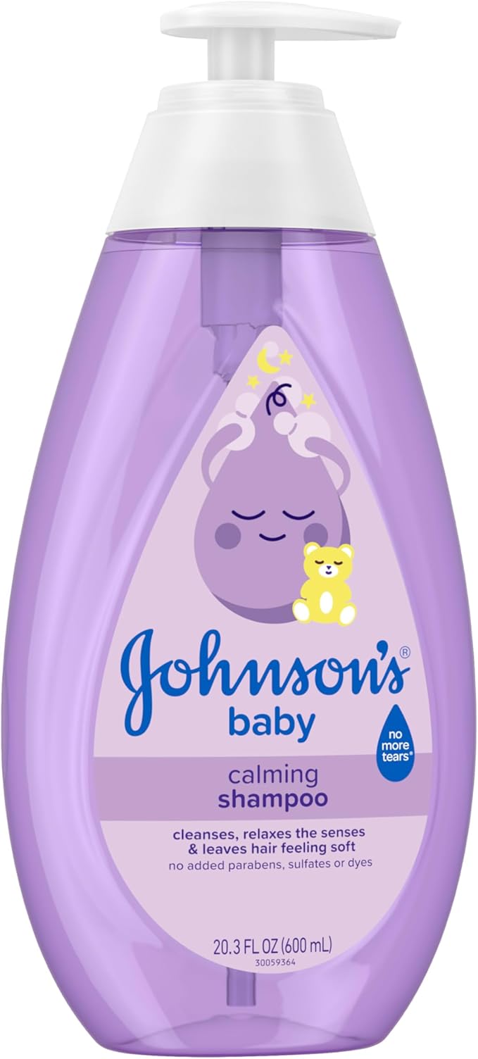 Johnson's Baby Calming Shampoo with Soothing NaturalCalm Aromas, Gentle, Hair Wash, Baby Essentials, Hypoallergenic, No Added Parabens and Sulfates, Baby Essentials, 20.3 fl. Oz