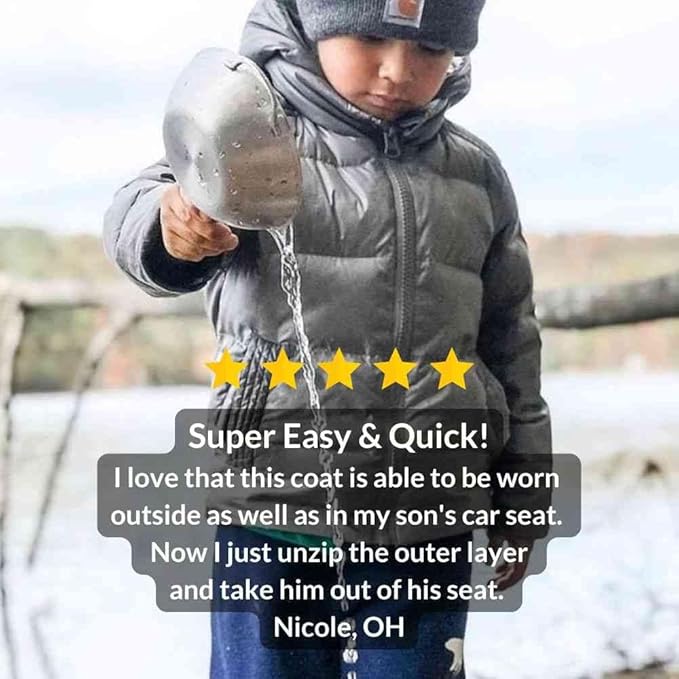 ONE KID The Road Coat Down | Car Seat Safe Winter Jacket | Crash Tested | Unisex | 12 Months-8 Years