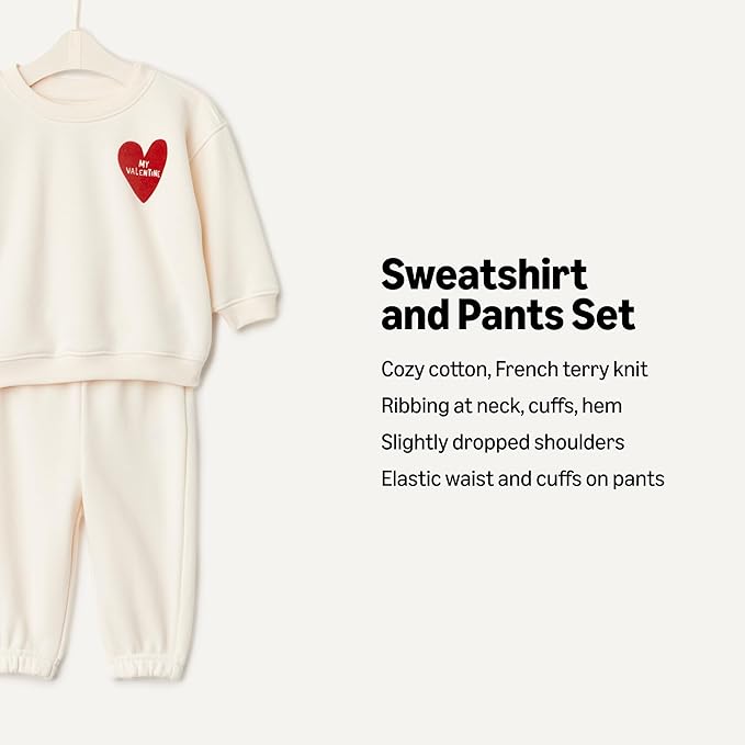Amazon Essentials x Sofia Grainge Unisex Toddlers and Babies' Sweatshirt & Sweatpant Set