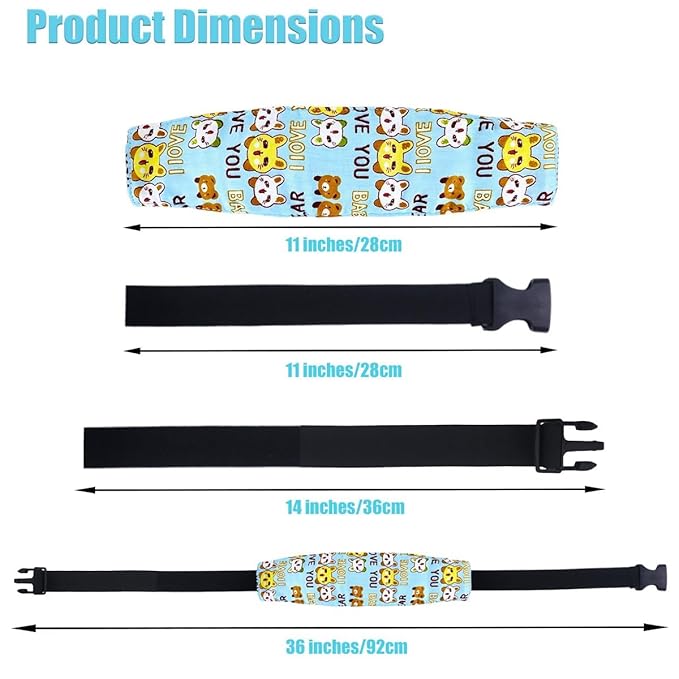 3 Pcs Baby Carseat Head Support Band Stroller Seat Neck Relief Strap Headrest for Sleeping Traveling Head Holder for Toddler Kids Children Child Baby Infant