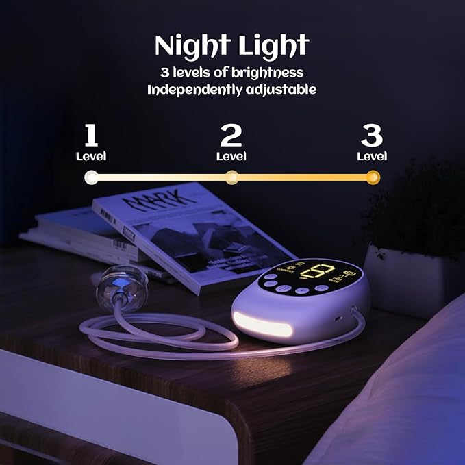 Nasal Aspirator for Baby, Nose Sucker for Baby, Hospital Grade, Electric Nose Sucker with Adjustable 9 Levels Suction, Rechargeable with Night Light and Nursery Rhyme, White