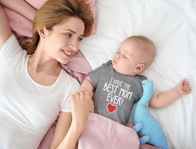 Tstars I Have the Best Mom Ever Baby Bodysuit Newborn Outfit Gift for Baby Shower or First Mother's Day