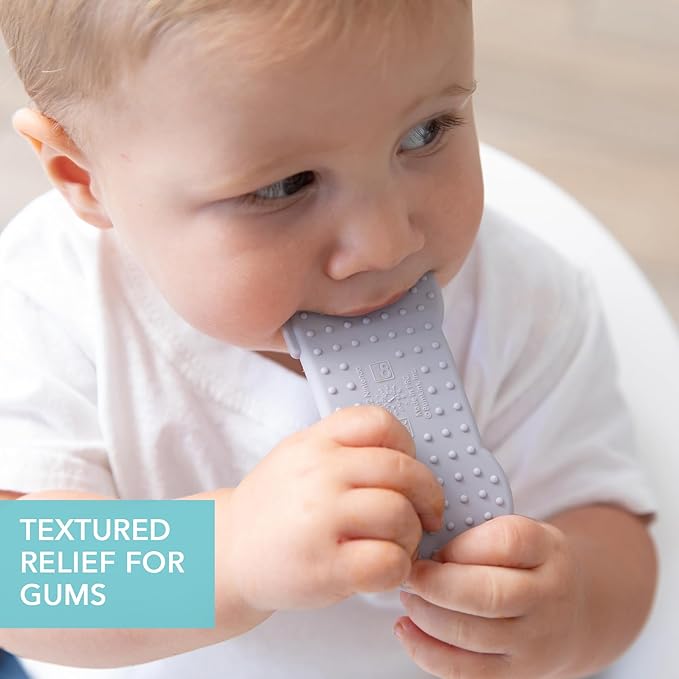 Bumkins Baby Teething Freezer Toy Keys Rings, Soft Flexible Silicone Pacifier, Safe to Chew, Cool Teether Gum Relief, Essentials for Babies 3 Months, Freezable, Textured, Nintendo SNES Controller