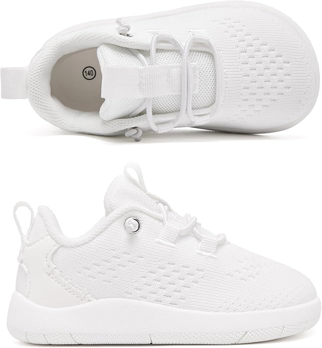 MORENDL Wide Toddler Shoes Baby Walking Shoes Girls Boys Zero Drop Minimalist Sneakers Slip On Tennis Shoe Breathable Naturally Flexible