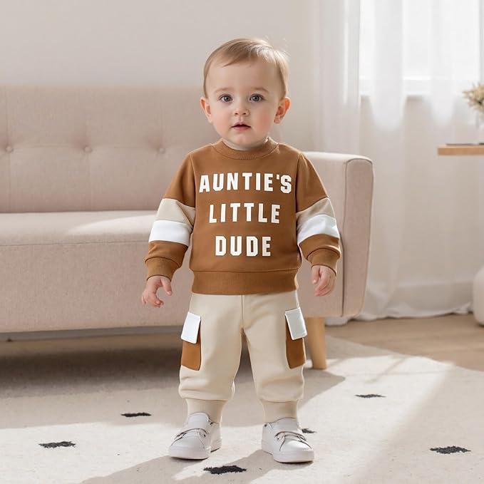 Infant Baby Boy Fall Clothes Set Funny Letter Sweatshirt Pant Outfit Toddler Winter Clothes 6 12 18 Months 2T 3T