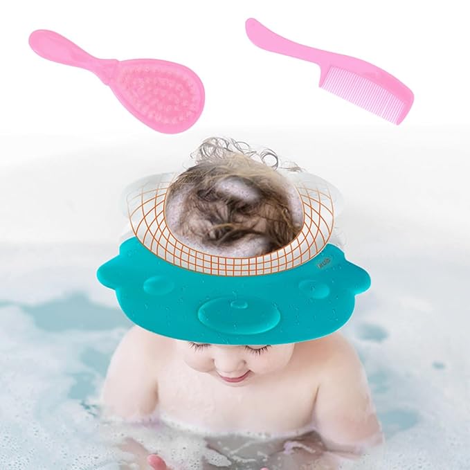 Healifty Baby Comb and Brush Set with Gentle Massage Comb for Newborn Scalp Care Safe and Comfortable Hair Washing for Infant and Toddler 4.72X1.77X0.98 Inch