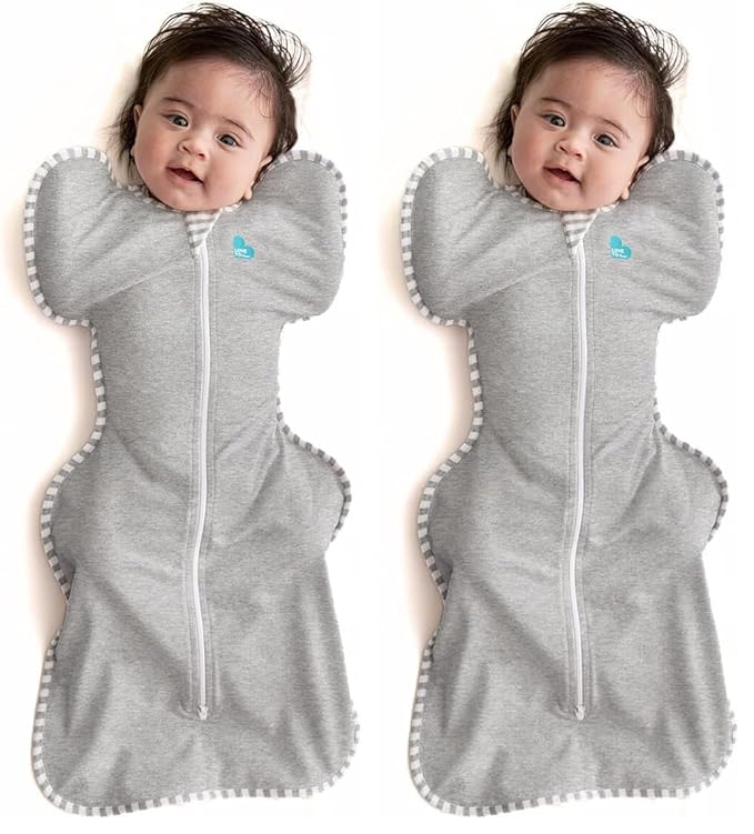 Love to Dream Swaddle UP, Gray, Newborn, 5-8.5 lbs., Dramatically Better Sleep, Allow Baby to Sleep in Their Preferred arms up Position for self-Soothing, snug fit Calms Startle Reflex (Pack of 2)